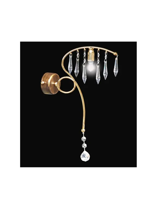 Applique 1 luce in ferro battuto e cristallo Design Swarovsky BGA 1448 Offerta Del Giorno
