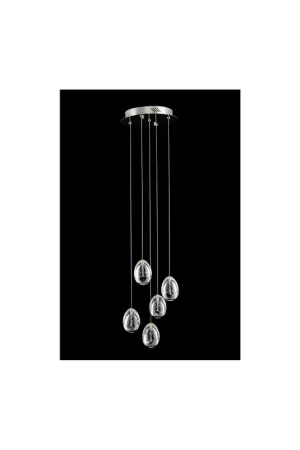 Ultimissimo Modello Lampadario led 24w design cromato con cristalli illuminati Golden Egg