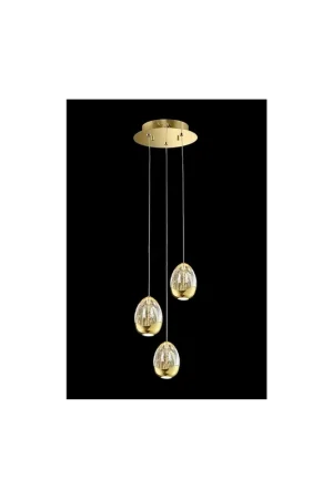 Spedito Oggi Lampadario led 14,4w design oro con cristalli illuminati Golden Egg