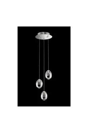 Lampadario led 14,4w cromato con cristalli illuminati Golden Egg Nuova Collezione