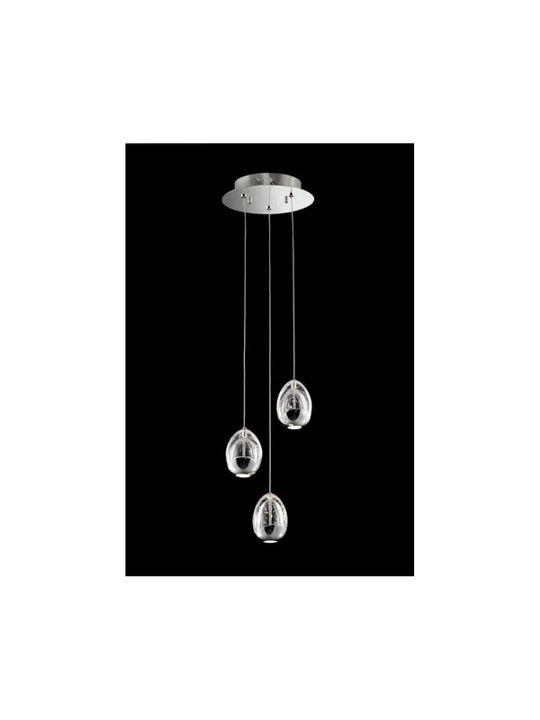 Lampadario led 14,4w cromato con cristalli illuminati Golden Egg Nuova Collezione