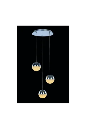 Must-Have Lampadario a led 14,4w cromato con cristalli illuminati Atomo
