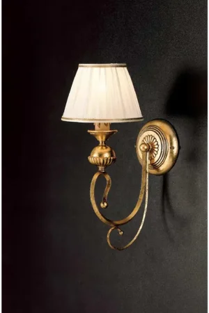Applique in ferro battuto classico foglia oro 1 luce Ap 105/1 Novità