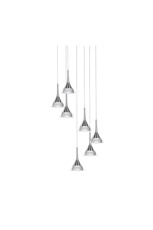 Lampadario a led 42w moderno cromato illuminati Gioiello Promo Stagionale