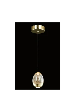 A Buon Prezzo Sospensione a led 4,8w oro con cristalli illuminati Golden Egg