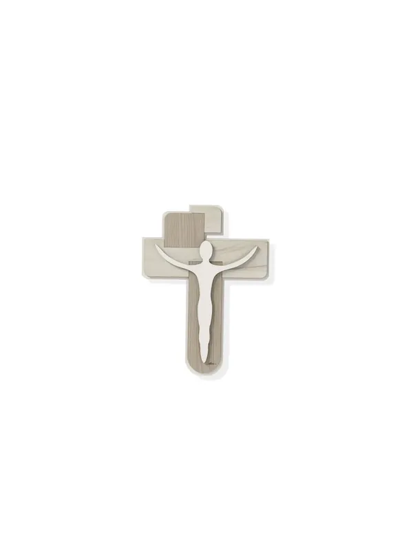 Di Tendenza Crocifisso moderno stilizzato sacro in legno 30x40 taglio laser AB068