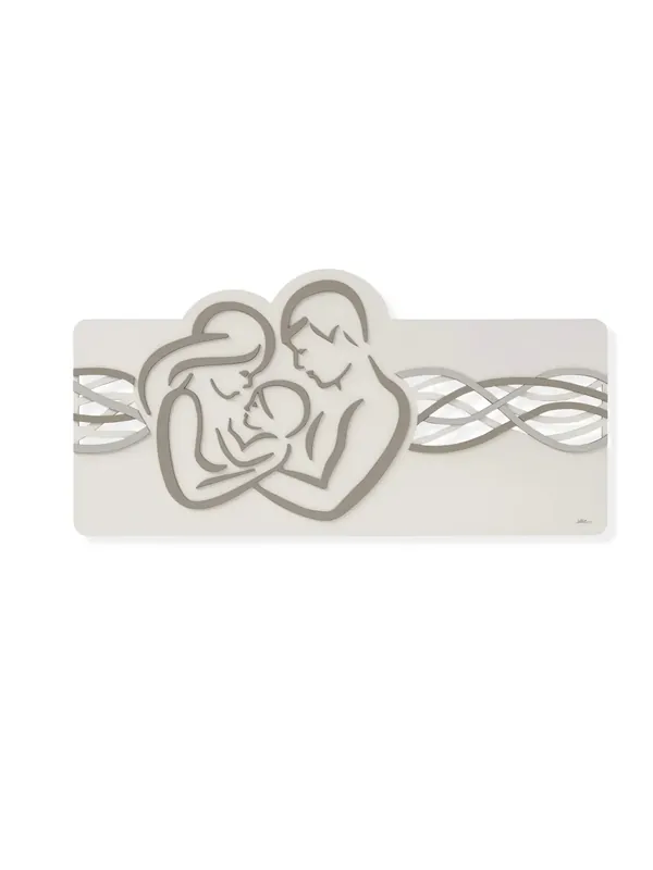 Sconto Quadro capezzale moderno stilizzato sacra famiglia in legno 120x60 taglio laser AB056