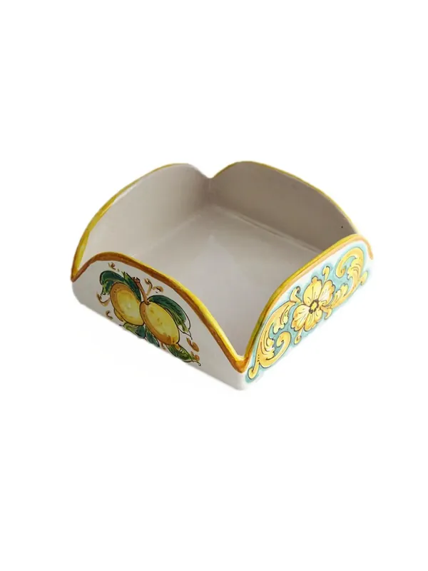 Portatovaglioli in ceramica siciliana art.9 dec. Limoni Economico