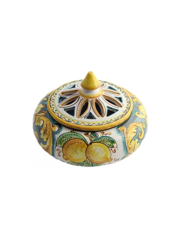 Affare Porta caramelle grande in ceramica siciliana art.1 dec. Limoni