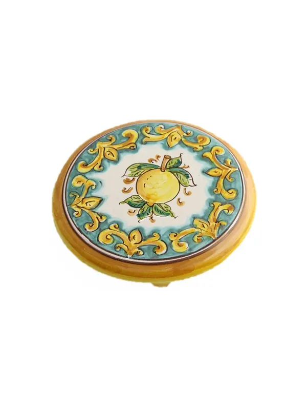Esclusivo Porta caffettiera in ceramica siciliana art.20 dec. Limoni