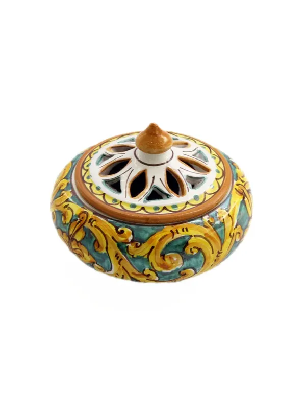 Subito Disponibile Porta caramelle piccolo in ceramica siciliana art.2 dec. Gianluca