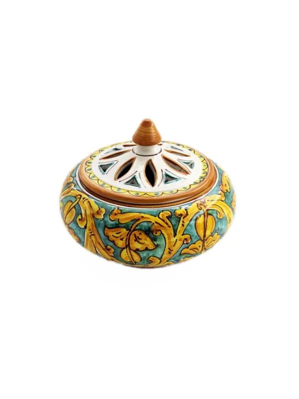 Porta caramelle grande in ceramica siciliana art.1 dec. Gianluca Subito Disponibile