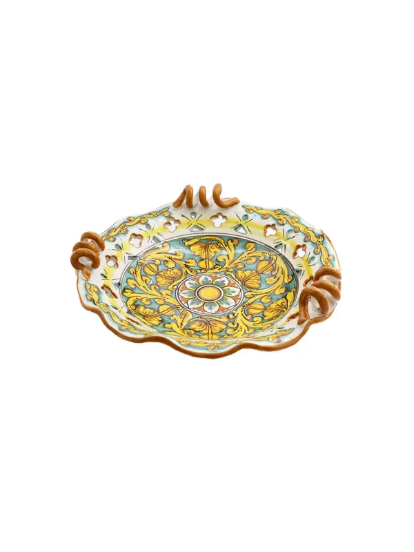 Centrotavola grande in ceramica siciliana art.6 dec. Gianluca Quantità Limitata