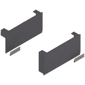 Placchette copertura BLUM modello AVENTOS HK TOP per a ribalta standard, destro+sinistro, grigio scuro/inox spazzolato Ultima Occasione