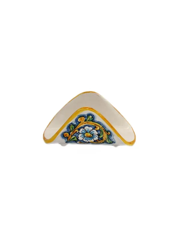 Portatovaglioli a fazzoletto in ceramica siciliana art.10 dec. Barocco Promozione