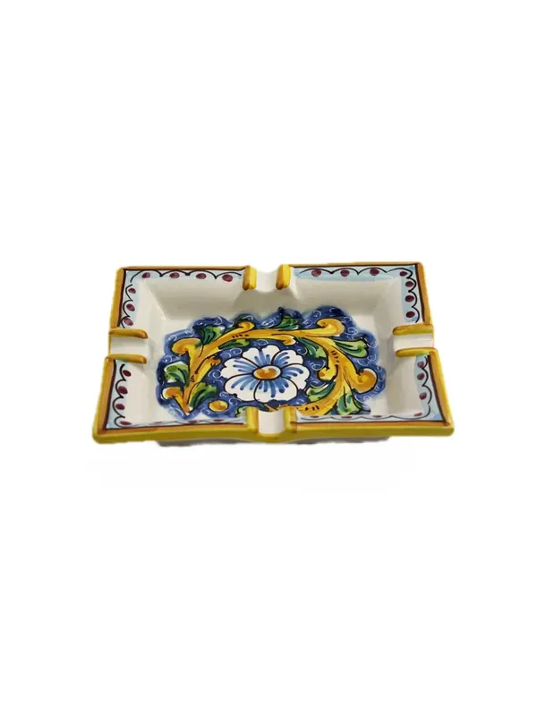 Esclusivo Portacenere in ceramica siciliana art.27 dec. Barocco