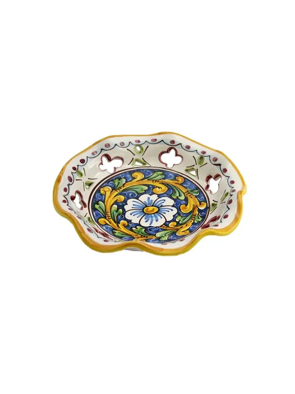 Ciotola grande in ceramica siciliana art.22 dec. Barocco Spedizione Espresso