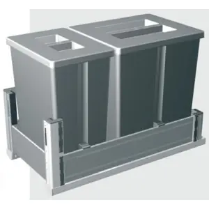 Elemento scorrevole portasecchi per rifiuti GL serie NEW LINE modello NS3 4752B30 (dimensioni 300x480x336x260) per mobile in colorazione grigio Offerta Lampo