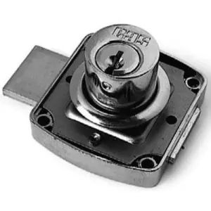 Serratura applicare MERONI modello 2B41 cilindro diametro 30 entrata 30mm con sistema a cifratura speciale KA per mobile in zama finitura nichelato Sconto