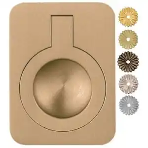 Promozione Maniglietta incasso OMP PORRO modello 587BA lato 50 per mobile in ottone oro lucido