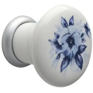 Vendita Finale Pomolino MITAL modello 040 diametro 32 per mobile in ottone bronzo anticato e ceramica beige