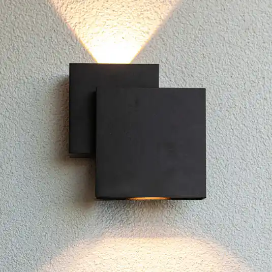 Direttamente Dal Produttore Applique da esterni LED RIALTO, nera, 20 cm, IP44, luce verso l‘alto/verso il