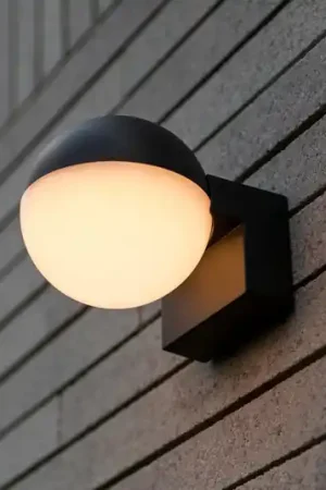 Applique da esterni LED LOOMA, grigio scuro, Ø 10 cm, metallo IP54 Reso Gratuito