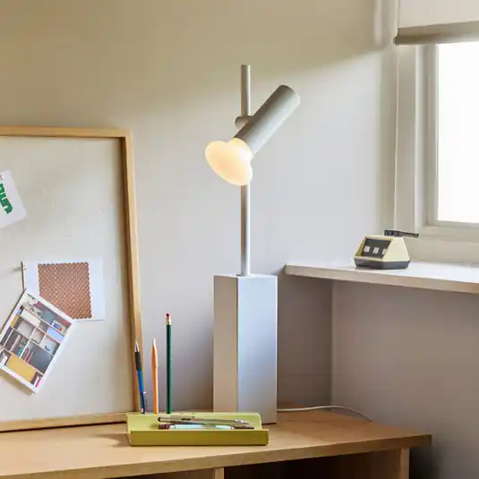 Offerta Limitata Set di lampade da tavolo, grigio chiaro, altezza 60 cm, ferro/vetro