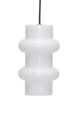 Lampada a sospensione Pilule Double, bianco lucido, Ø 15 cm, vetro Ultime Pezzi