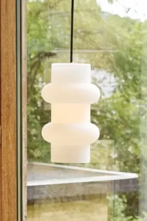 Lampada a sospensione Pilule Double, bianco opaco, Ø 15 cm, vetro Reso Gratuito