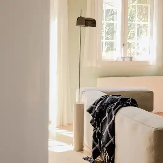 Lampada LED da pavimento Reflector, marrone, altezza 160 cm, ferro Affare