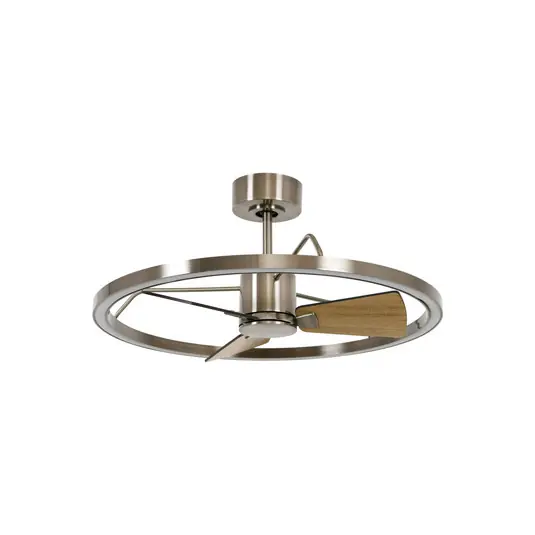 Ventilatore da soffitto LED Beacon Cessna, nichel/rovere, CC, silenzioso Spedito Oggi
