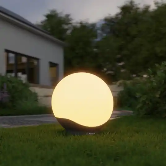Lampada sferica a LED STEINEL C, 30 cm, bianco/nero, IP65, RGBWW Soddisfatti O Rimborsati