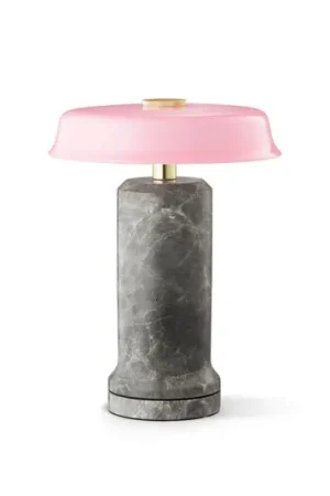 Lampada LED da tavolo ricaricabile Trip No. 2, argento/rosa, marmo, vetro Spedizione Espresso