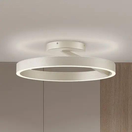 Plafoniera LED Saturn, Ø 50 cm, color crema-argento, metallo Bestseller
