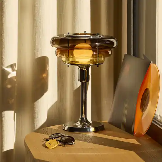 Prezzo Basso MARKET SET Lampada da tavolo Sunset, ambra, vetro, E27