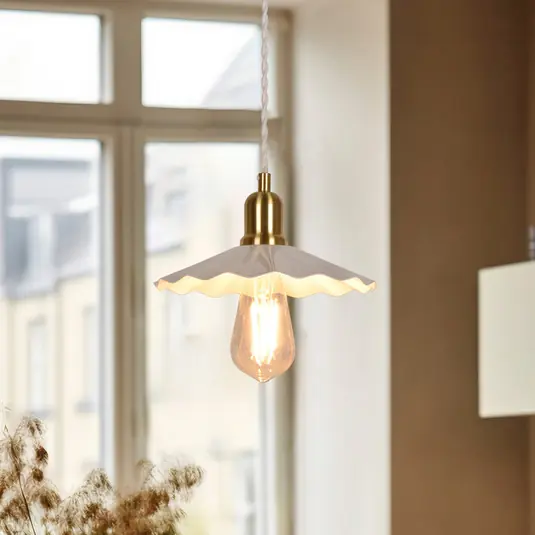 Soddisfatti O Rimborsati Lampada a sospensione Suzette, bianca, Ø 22 cm, metallo