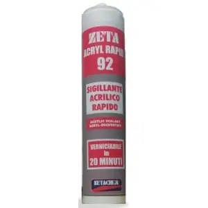Economico Sigillante acrilico ZETACHEM modello ZETA ACRYL 92K finitura bianco in cartuccia da 310ml