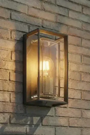 Arcchio Applique da esterno Ismera, antracite/ottone E27, IP65 Più Venduto