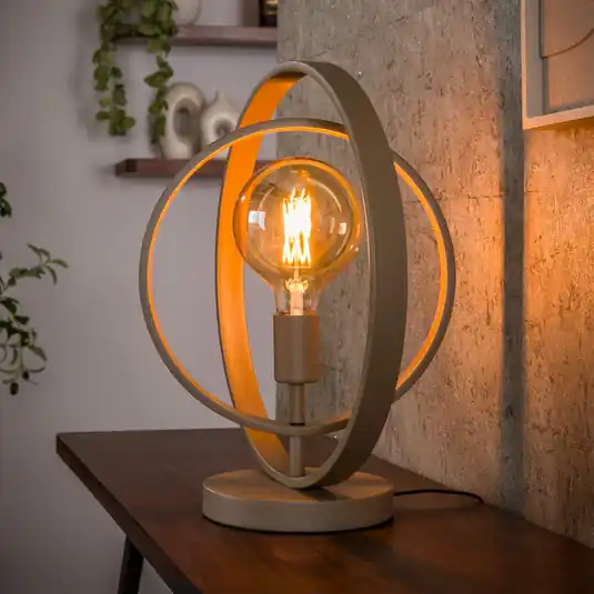 Non Perdere Lampada da tavolo Turn Around, beige, altezza 43 cm, metallo, E27