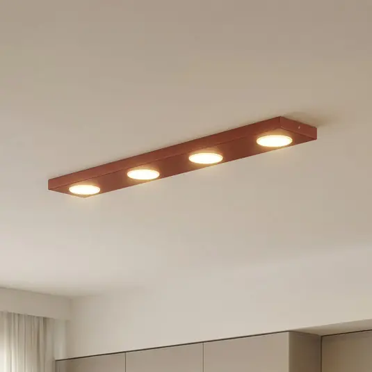 Plafoniera Hero, rossa, a 4 luci, 75 x 12 cm, metallo, GX53 Scelto Dai Clienti