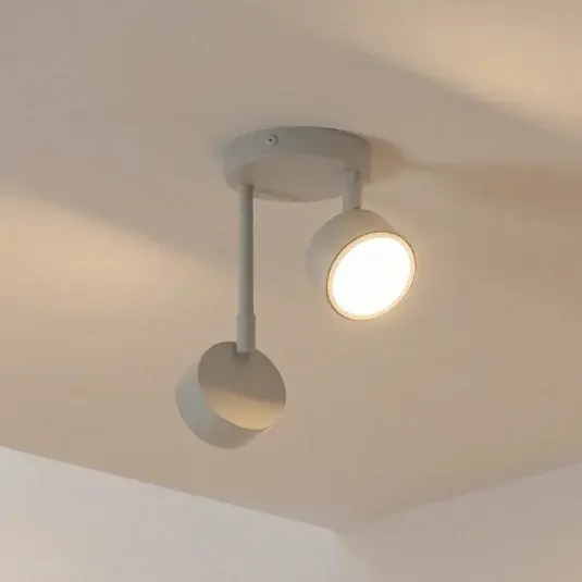 Faretto da soffitto Nemo, a 2 luci, grigio-beige, orientabile, GX53 Ordina Subito
