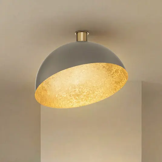 Prezzo Conveniente Plafoniera Sfera, Ø 50 cm, tortora/oro, metallo, E27