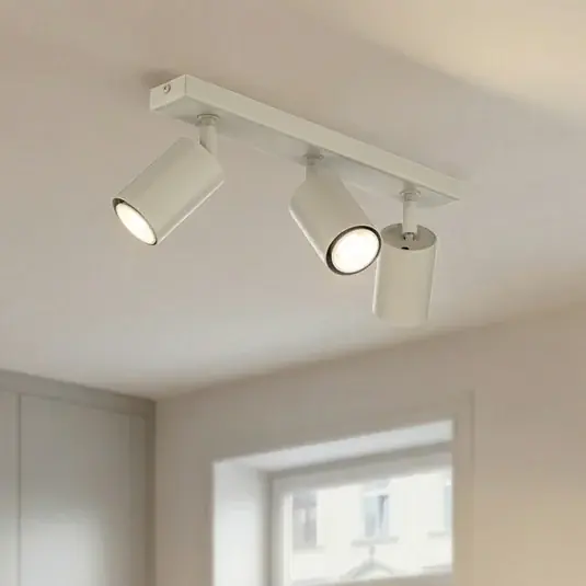 Faretto da soffitto Zoom, a 3 luci, grigio-beige, acciaio, GU10 Occasione