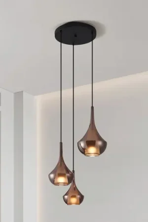 Lampada a sospensione Stars of Light Almoster, rame, Ø 55 cm, a 3 luci Compra Oggi Stesso