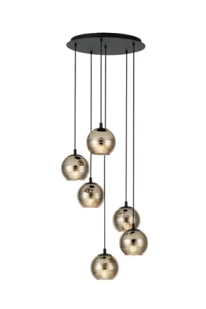 Lampada a sospensione Stars of Light Lemorieta, oro, Ø 57 cm, a 6 luci Bestseller