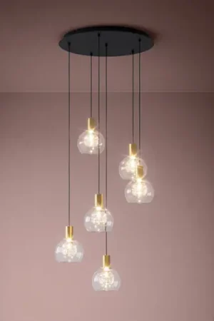Lampada LED a sospensione Stars of Light Terque, ottone, Ø 54 cm, a 6 luci Compra Online