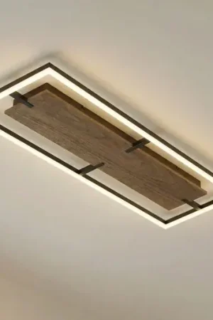 Affare Plafoniera LED Lucande Vectra, 100 x 30 cm, in legno, dimmerabile