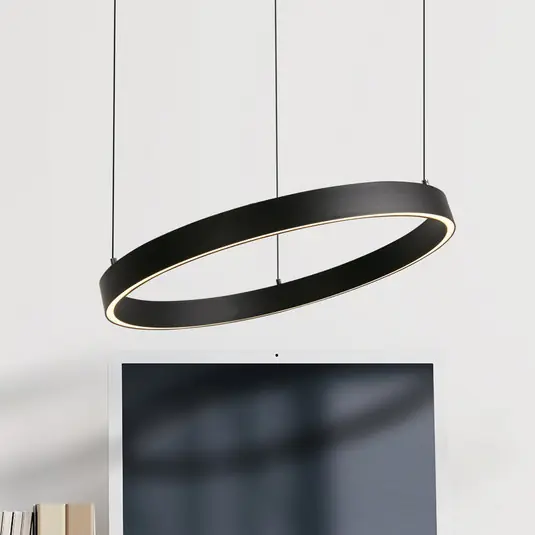 Promo Stagionale Lampada LED a sospensione Layla, nera, Ø 44 cm CCT, regolabile in altezza