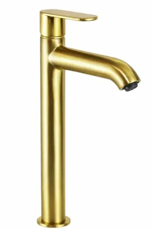 Waschtischmischer aus gebürstetem Goldmessing Paini Domus 18PJ205LL Solo Oggi